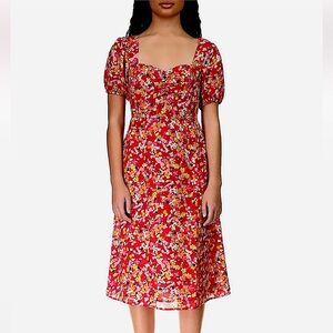 Anthro/Sanctuary Floral Tea Length Lightweight Spring/Summer Dress Sz 10 NWT